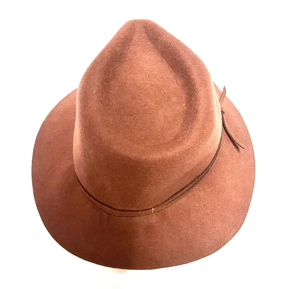 A New Day Wool Downbrim Fedora Hat Brown Quiet Luxury Rustic Chic  Brown NWT